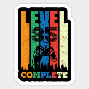 35th Birthday Level 35 Complete Gamer Gift Sticker